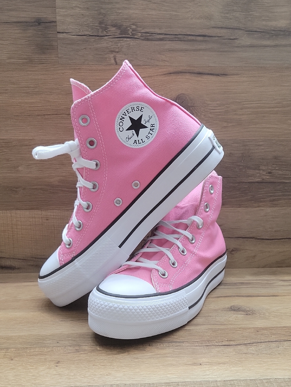 Converse Pink High Top Platform Sneakers - Picture 2 of 13